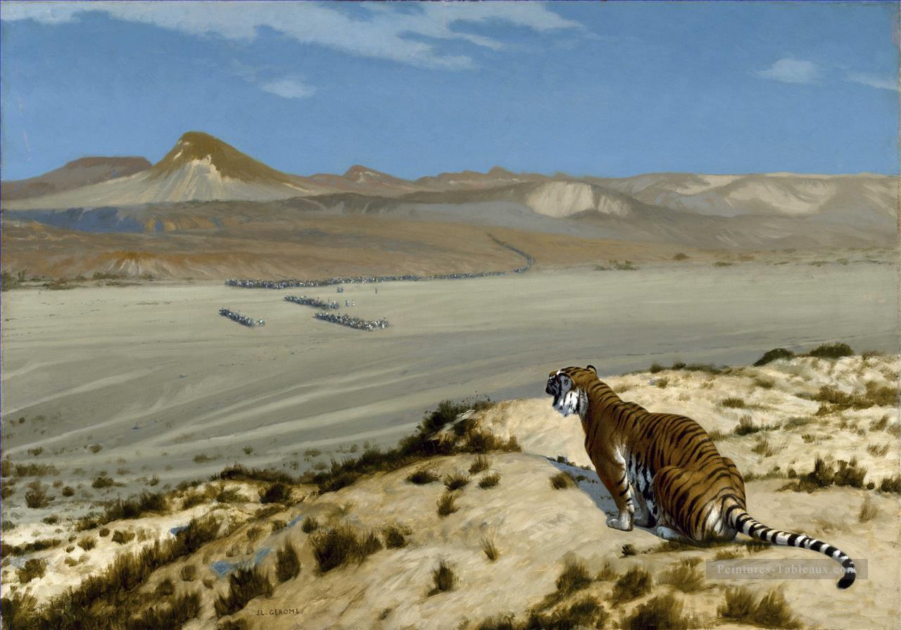 Tigre à l’affût 3 Orientalisme Arabe Grec Jean Léon Gérôme 2 Peintures à l'huile